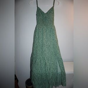 Hollister Strapless Green Floral Dress